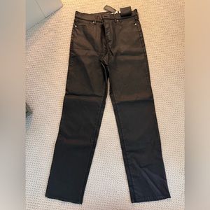 Long Banana Republic Coated Black High Rise Straight Jeans